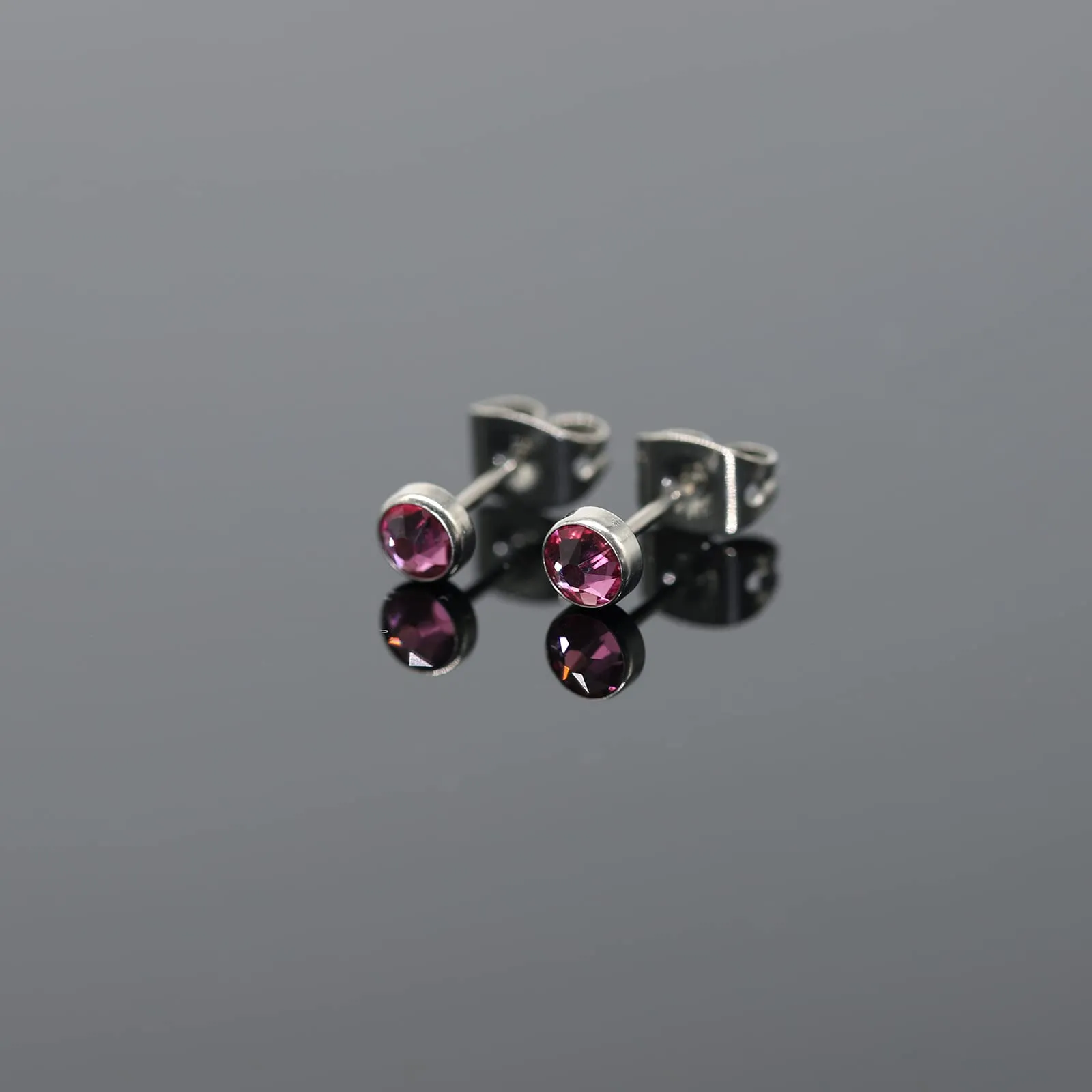 Artskin Orecchini a bottone in titanio ipoallergenici, 7 mm, Oro Rosa - immagine 6