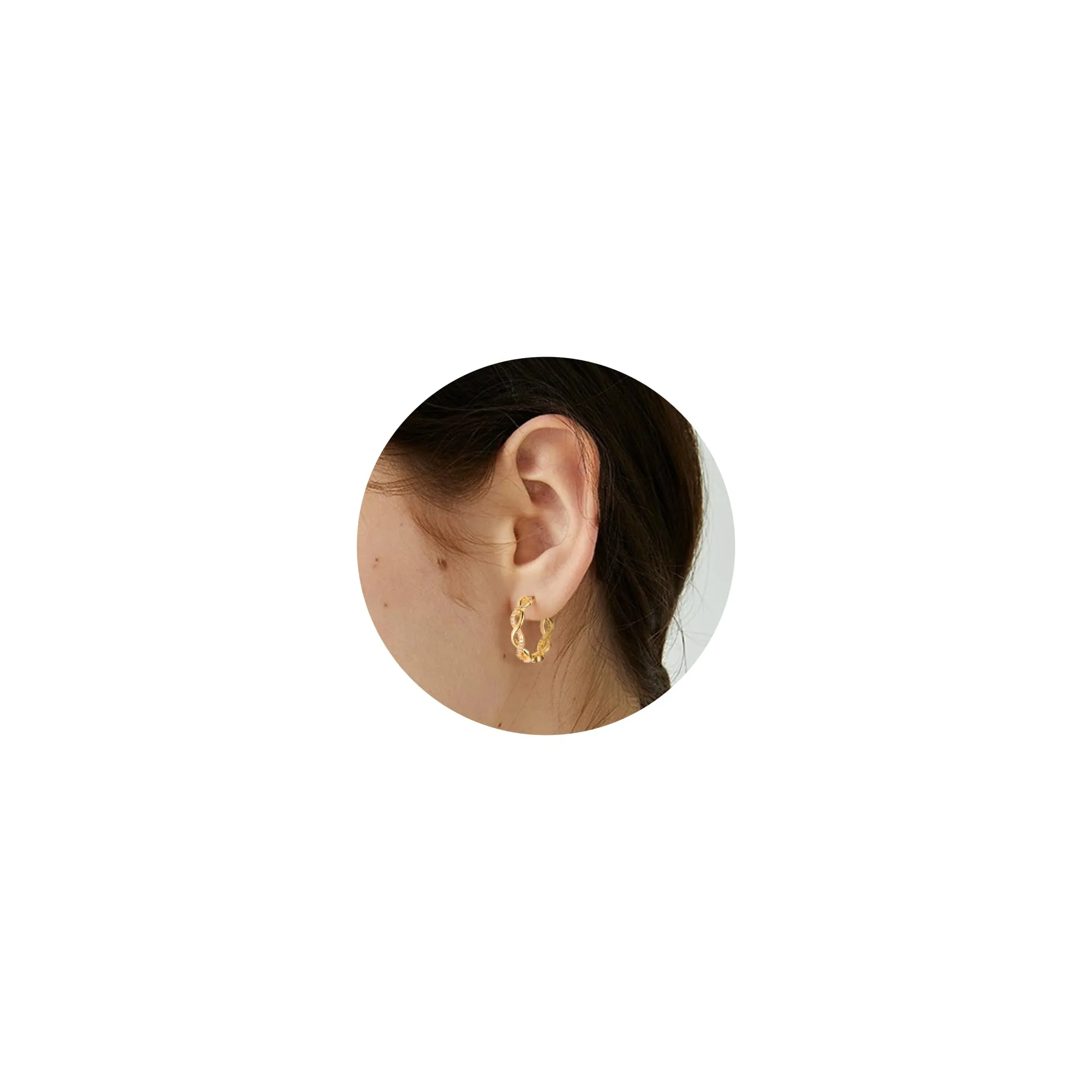 ALEXCRAFT Orecchini a Cerchio Huggie in Oro 14K e Zirconi, Set 3 Paia - immagine 7