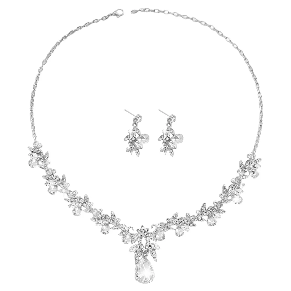 XFSRG Parure Gioielli Donna con Collana e Orecchini in Zircone, Argento - immagine 1