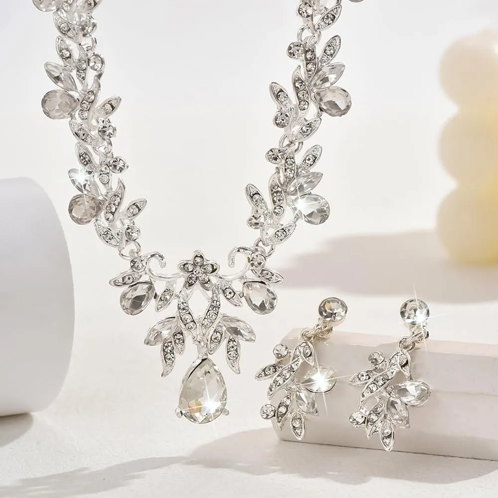 XFSRG Parure Gioielli Donna con Collana e Orecchini in Zircone, Argento - immagine 3