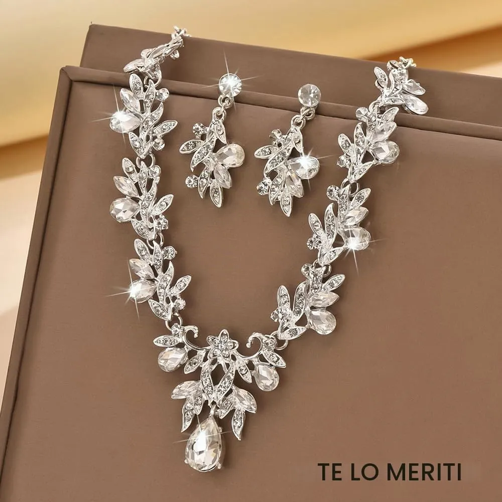 XFSRG Parure Gioielli Donna con Collana e Orecchini in Zircone, Argento - immagine 4