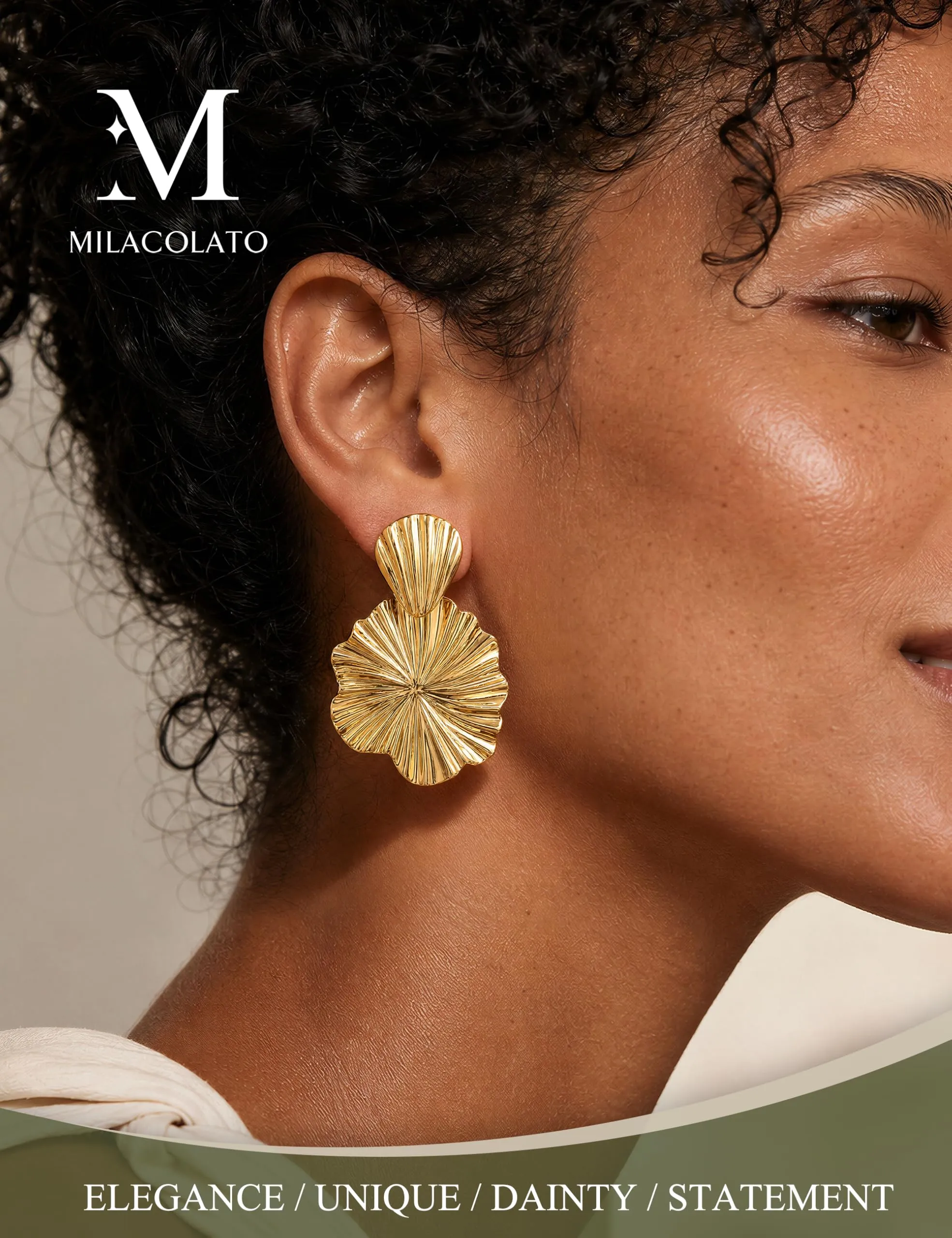 Milacolato Orecchini Statement Donna in Oro Anallergici - immagine 2