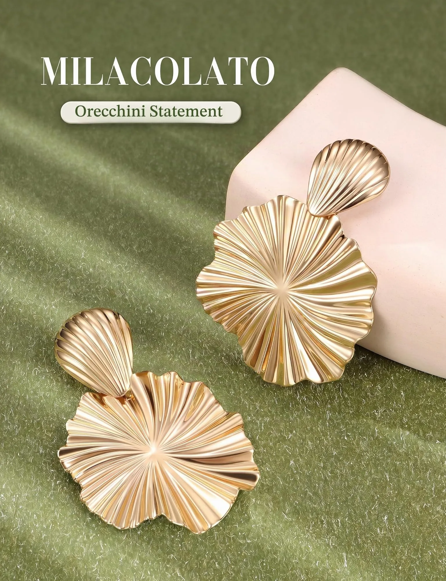 Milacolato Orecchini Statement Donna in Oro Anallergici - immagine 8