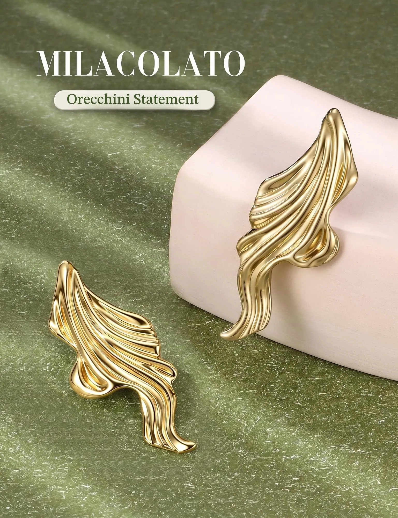 Milacolato Orecchini Donna Statement in Oro Anallergici - immagine 7