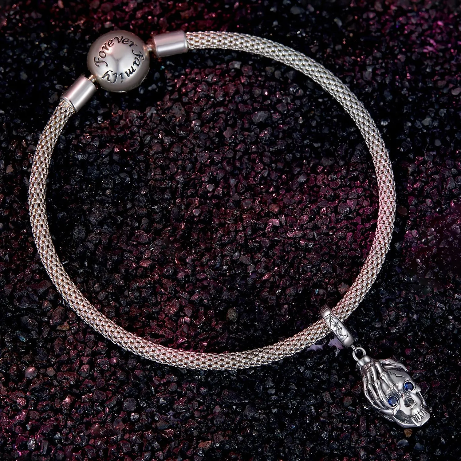 NINGAN Charm di Natale in argento 925 con Babbo Natale, fiocchi di neve, albero di Natale e zircone cubico - immagine 2