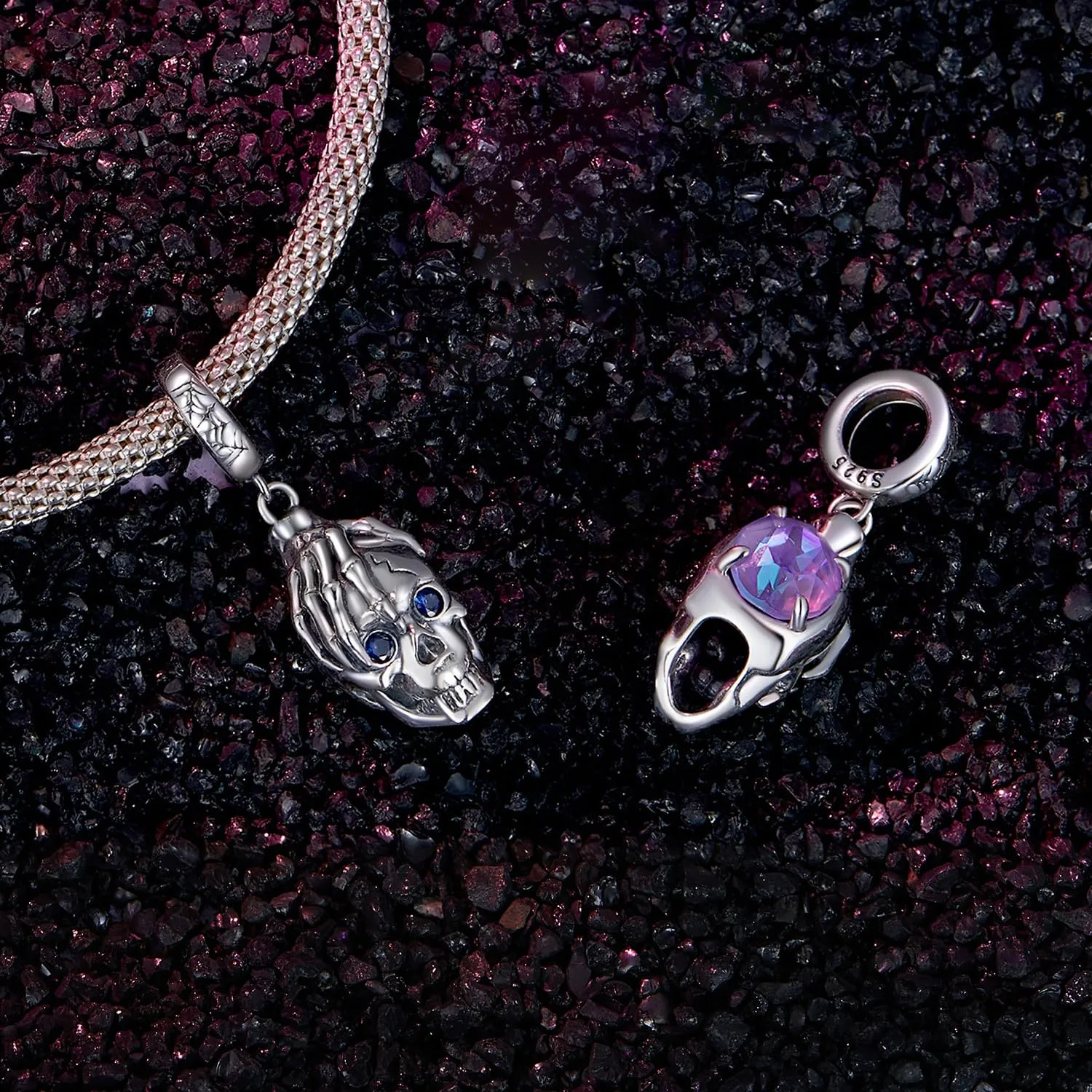 NINGAN Charm di Natale in argento 925 con Babbo Natale, fiocchi di neve, albero di Natale e zircone cubico - immagine 3