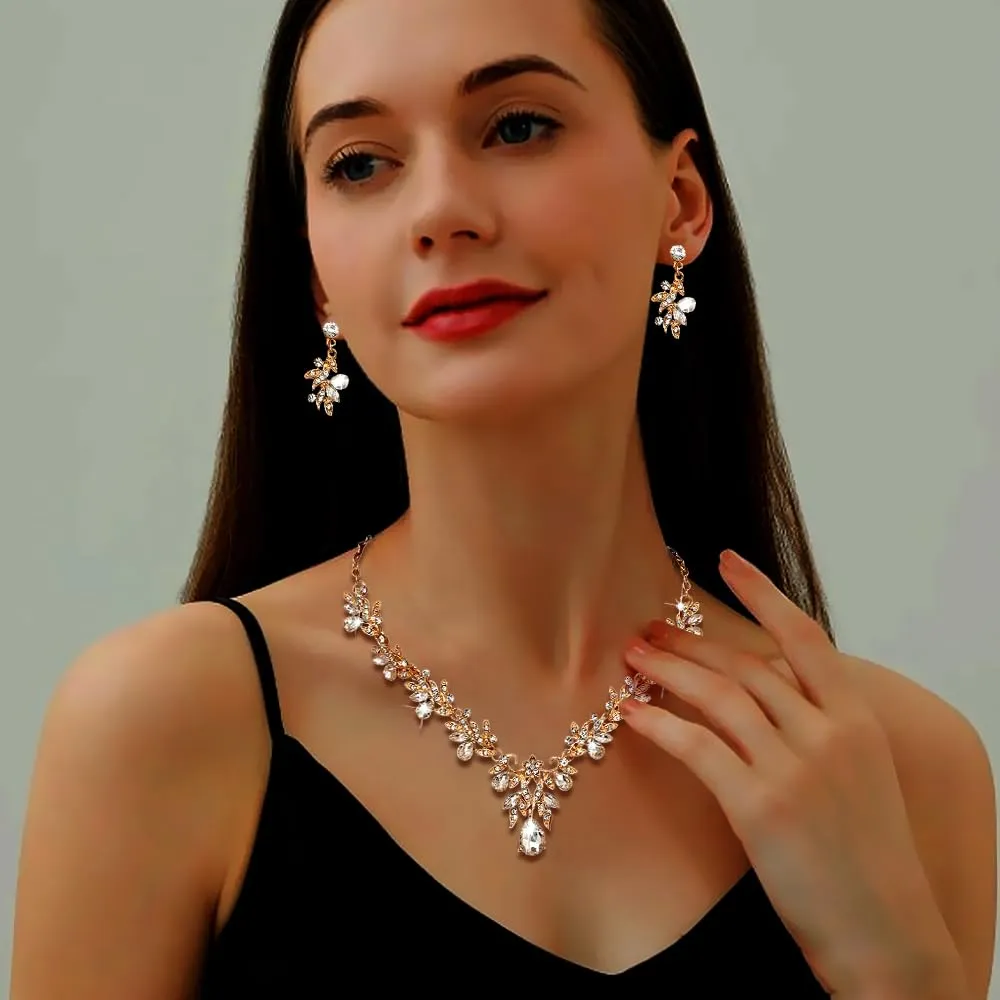 XFSRG Parure di Gioielli Donna con Collana e Orecchini in Zircone, Oro - immagine 7