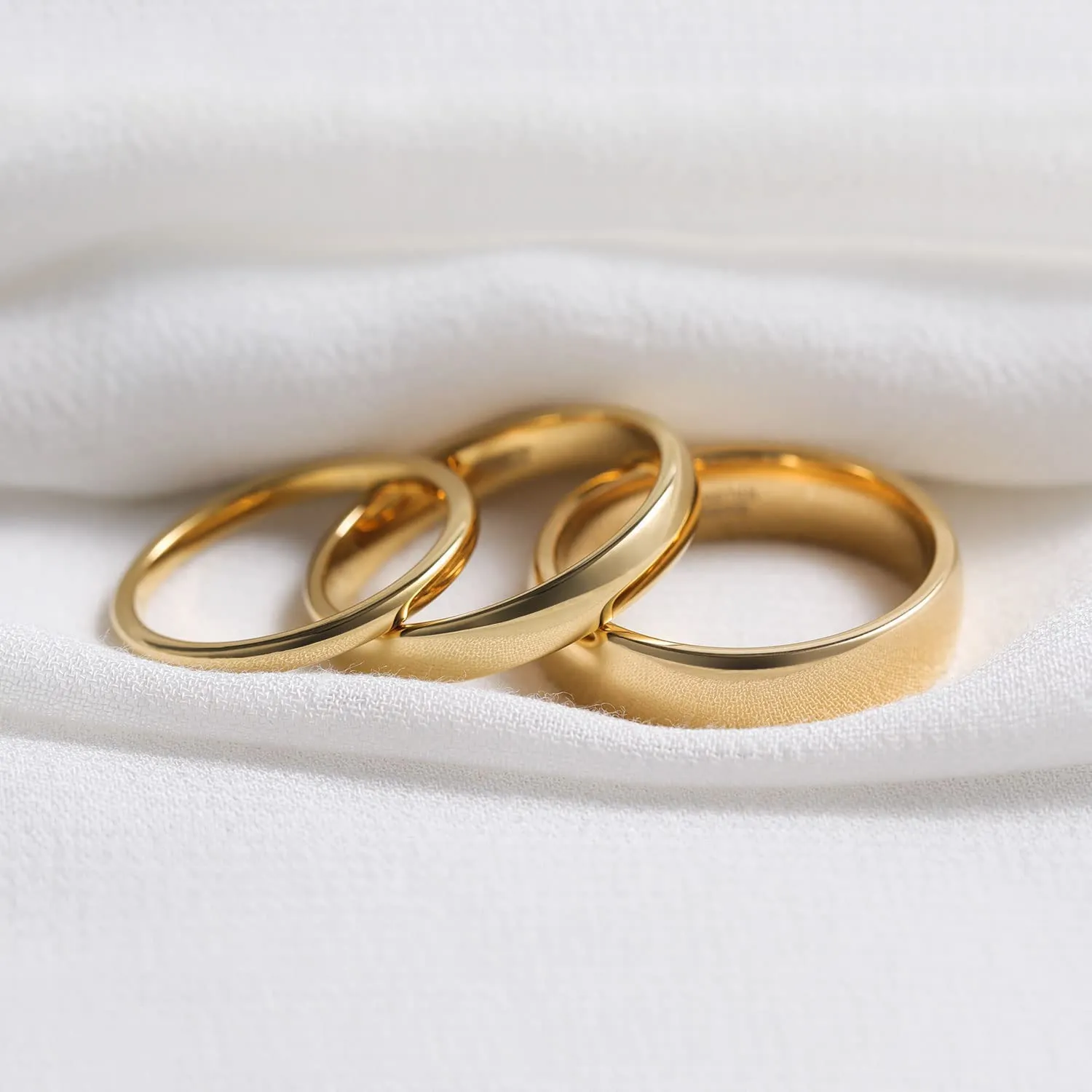 Zakk Anello di fidanzamento e nuziale in carburo di tungsteno oro giallo, 4mm, 53 (16.9) - immagine 4