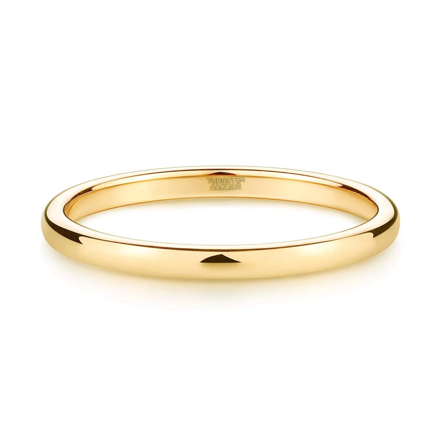 Zakk Anello in carburo di tungsteno oro giallo, 2mm, misura 48 (15.3) - immagine 3