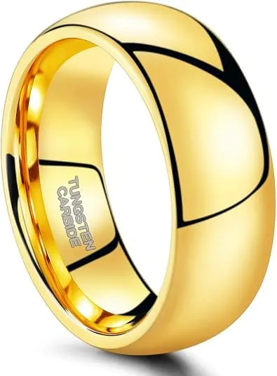 Zakk Anello in Carburo di Tungsteno Oro Giallo, 8mm, 68 (21.6) - immagine 2