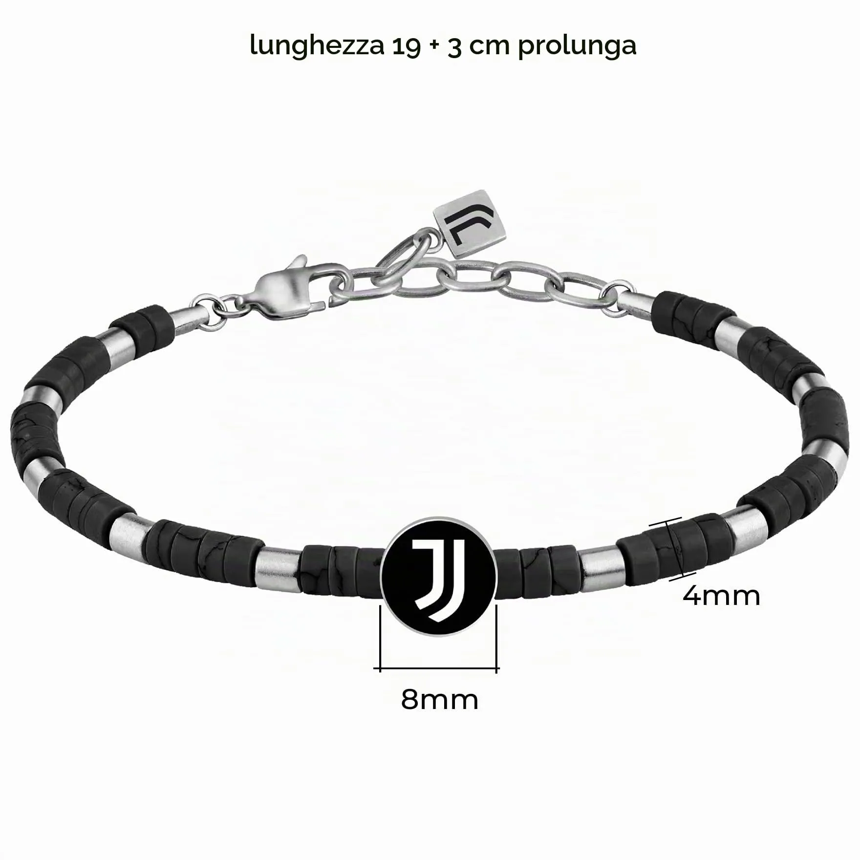 Clondo Bracciale Juventus in Acciaio Beads Sport Black - immagine 3