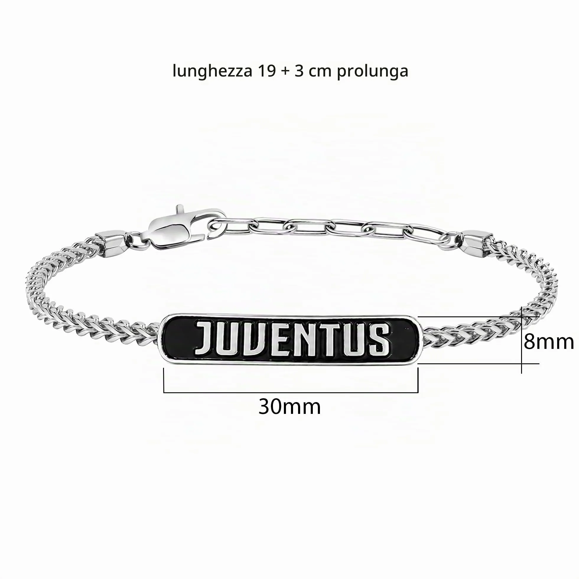 Clondo Bracciale Juventus in Acciaio Black Plate Logo - immagine 3