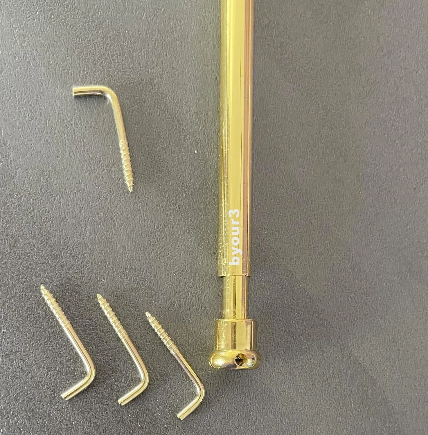 Byour3 Set 10 Chiodini per Astine con Molla a Pressione per Bacchette Estensibili Oro - immagine 3