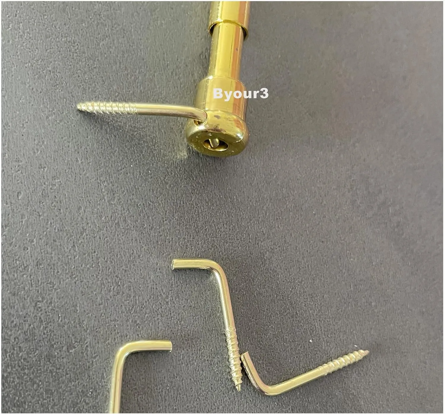 Byour3 Set 10 Chiodini per Astine con Molla a Pressione per Bacchette Estensibili Oro - immagine 4