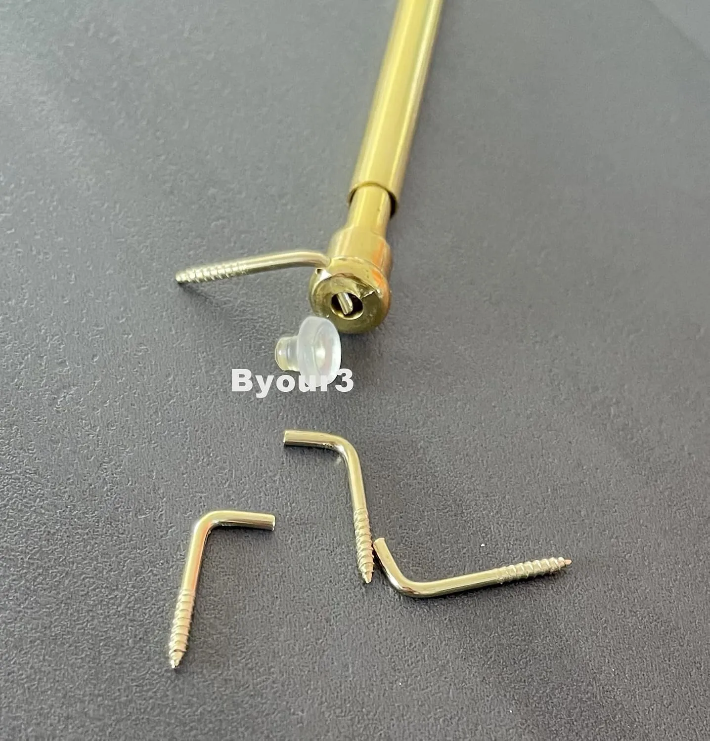 Byour3 Set 10 Chiodini per Astine con Molla a Pressione per Bacchette Estensibili Oro - immagine 5