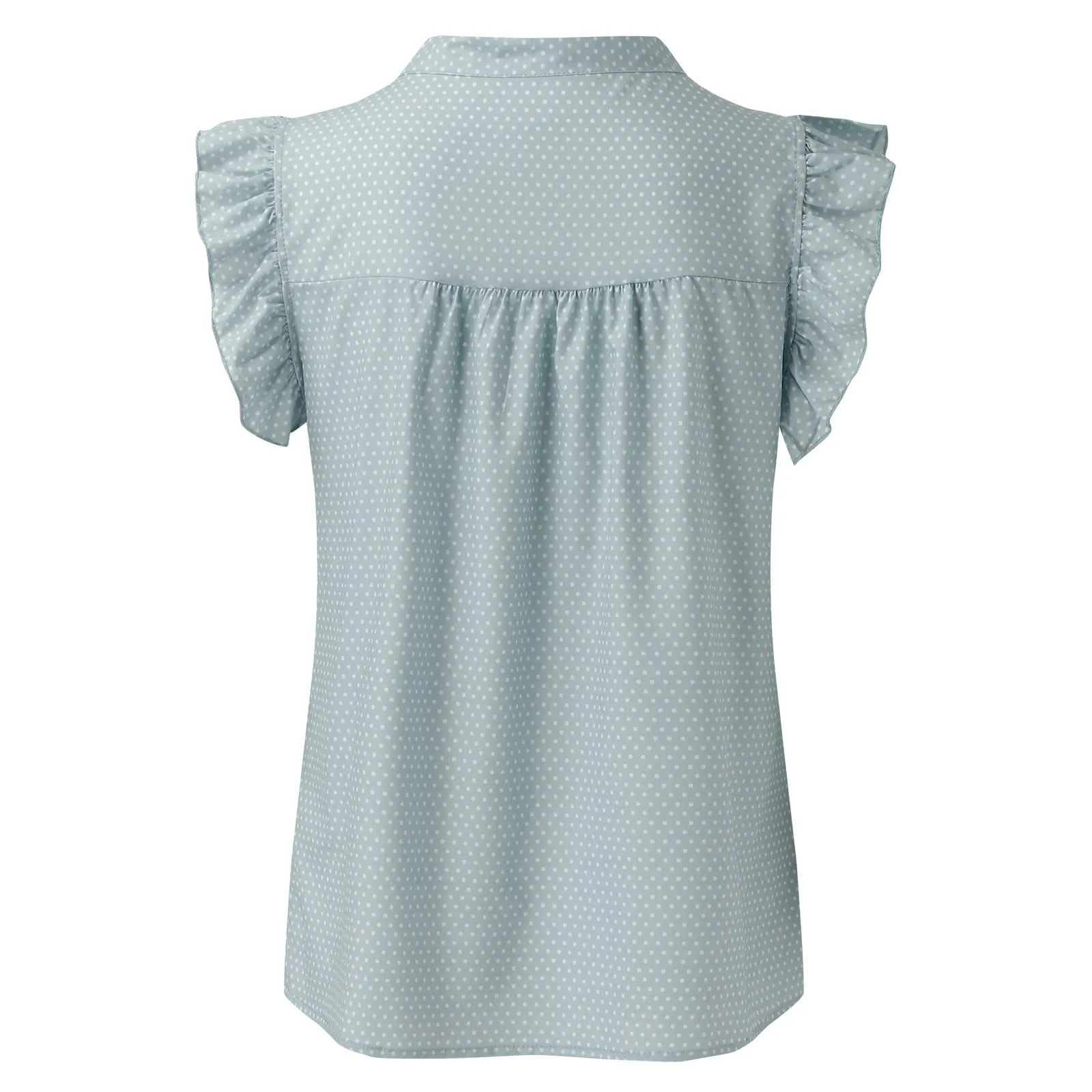 Uwdiohq Top da Donna in Chiffon Estivo a Righe Senza Maniche con Fiocco Nere - immagine 3