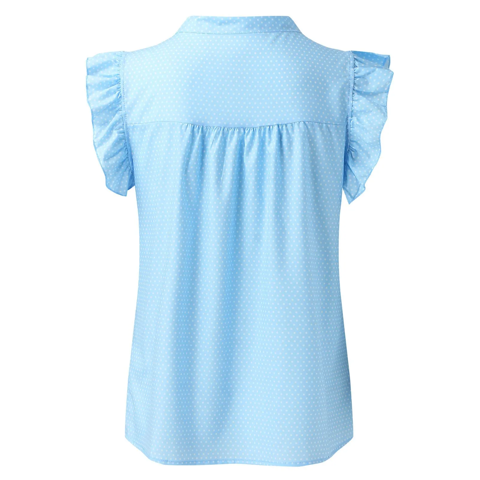 Uwdiohq Top Donna in Chiffon Estivo a Righe Senza Maniche con Fiocco Nere - immagine 3
