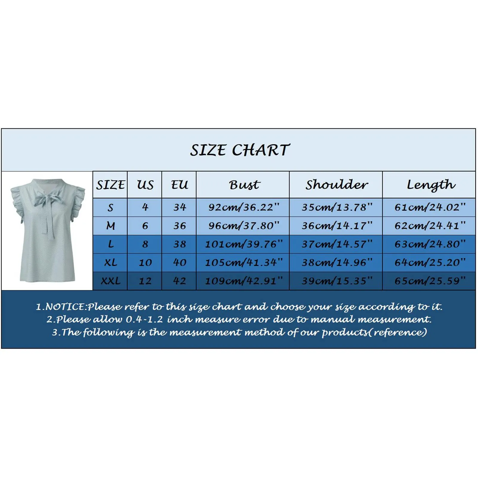 Uwdiohq Top in Chiffon a Righe Senza Maniche con Fiocco per Donna - immagine 6