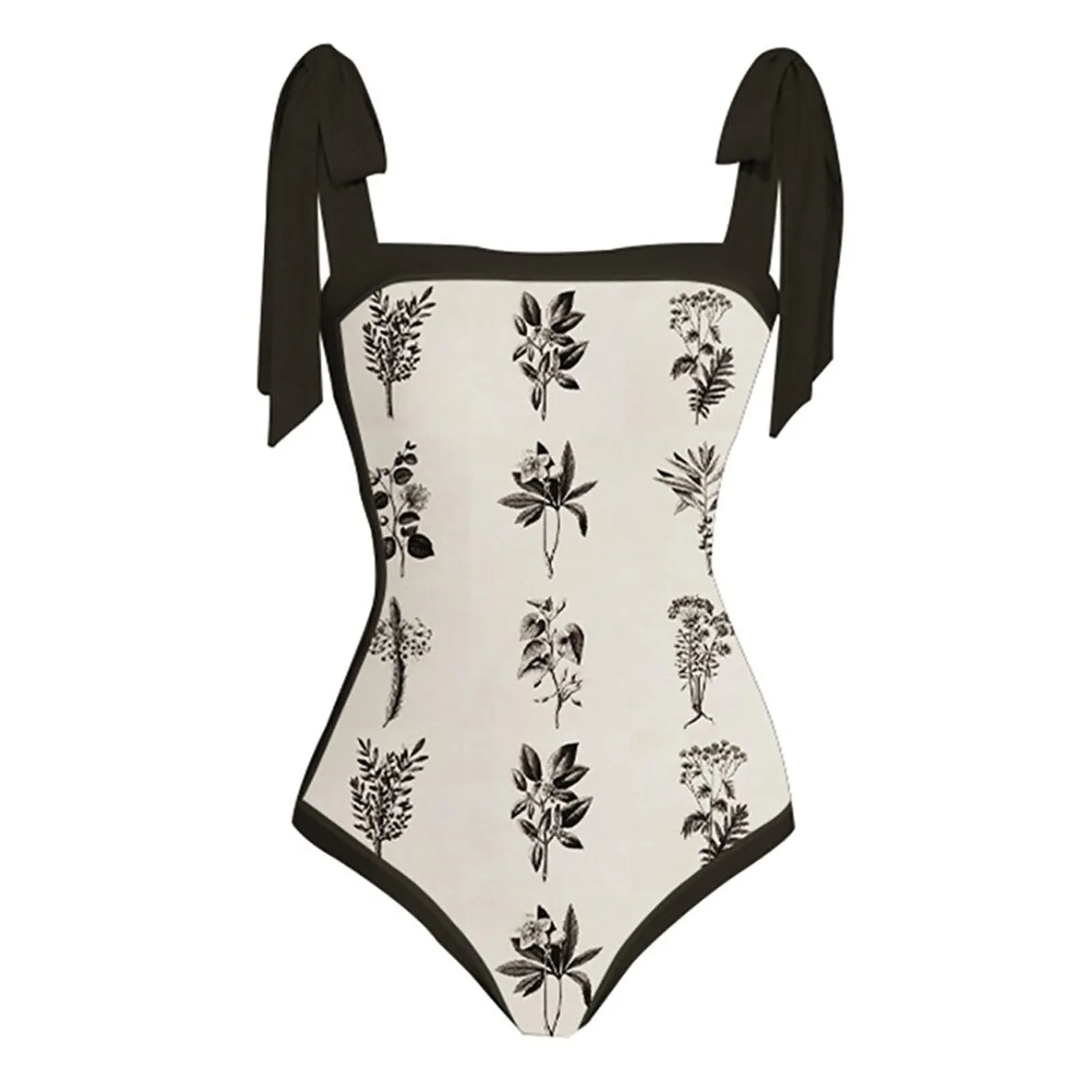 PAIDAXING Costume da bagno da donna a due pezzi con pareo, stampa floreale, beige, XXL - immagine 4