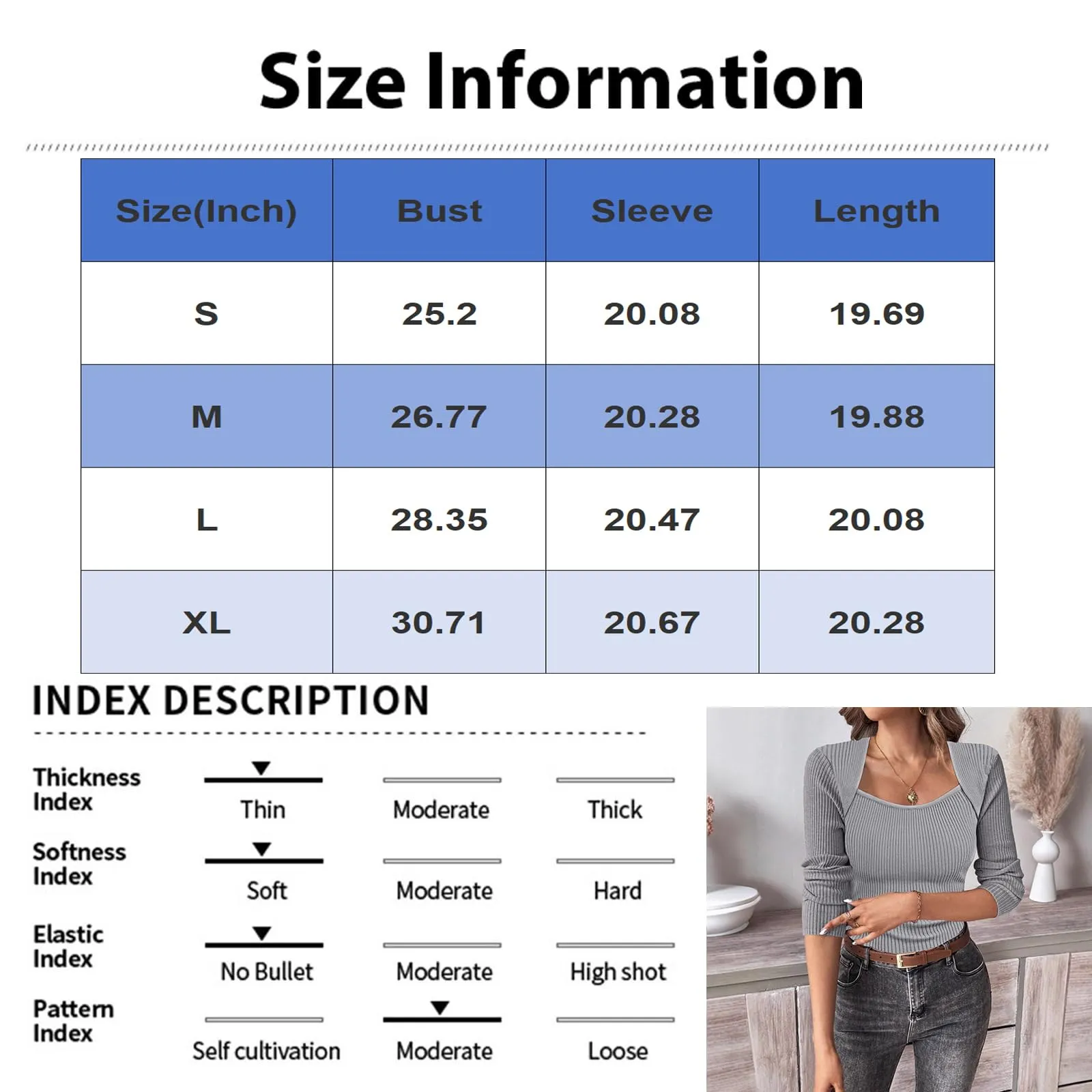 MOKBAY Maglietta Donna Manica Lunga Slim Fit Tinta Unita Cotone S - immagine 4