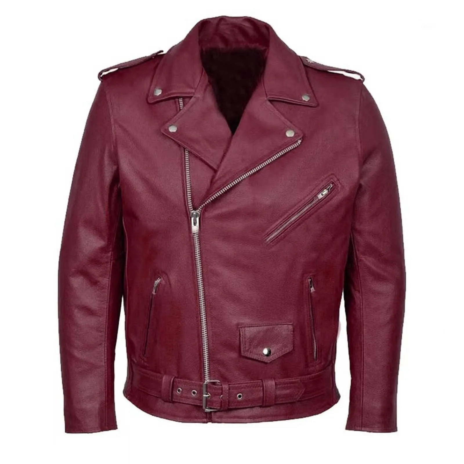 Giubbotto in Pelle Uomo Vintage Slim Fit Bomber Primaverile - immagine 3