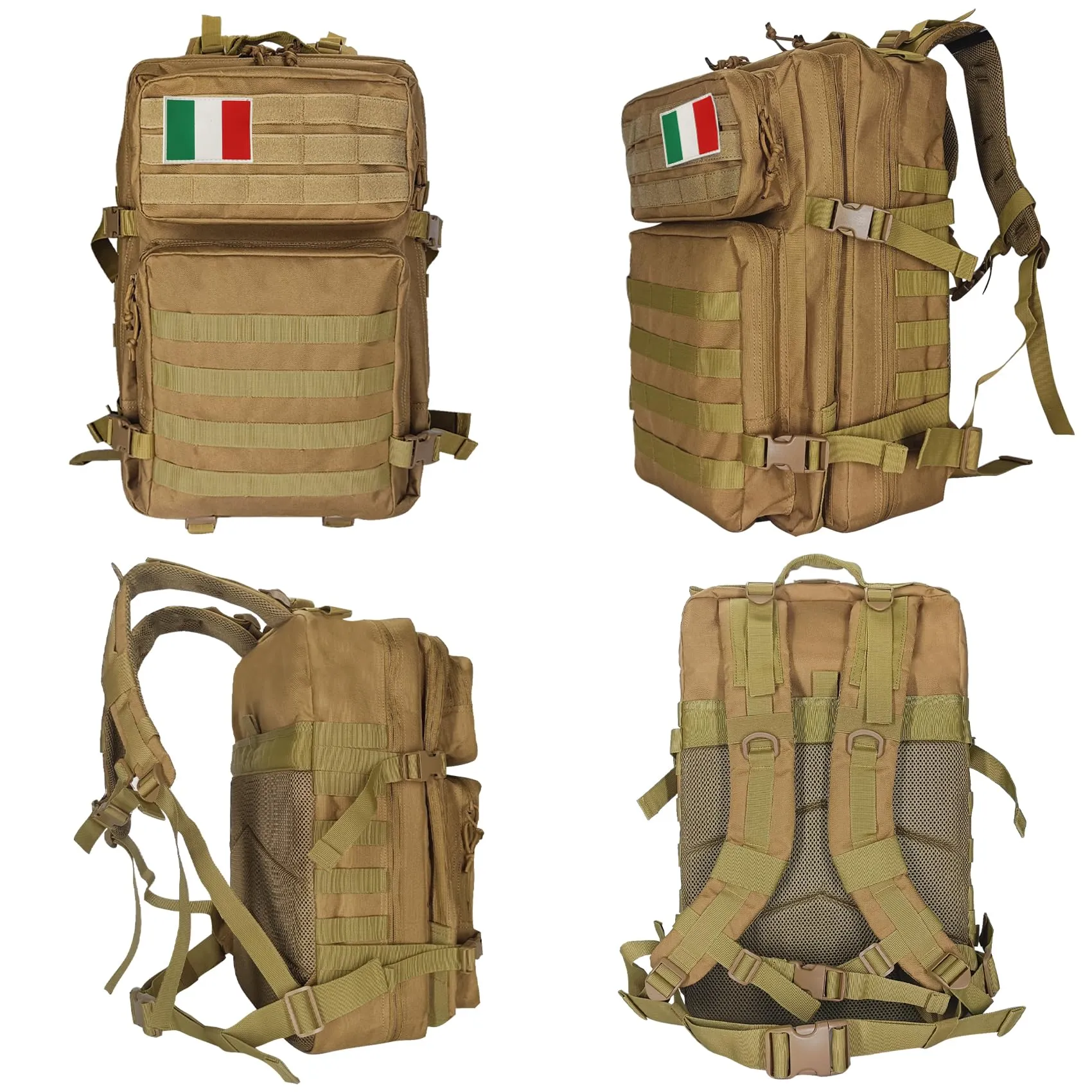 Oreunik Zaino Militare Tattico 45L Impermeabile Molle (Cachi) - immagine 5
