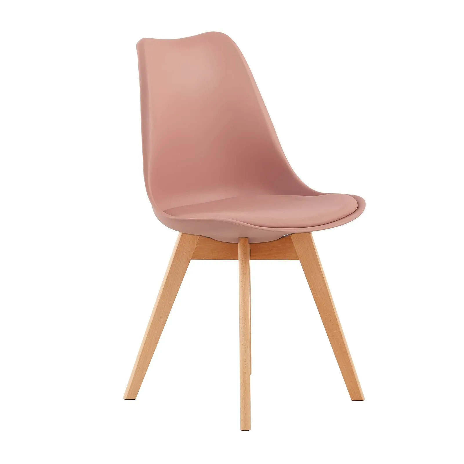 EGGREE Set di 8 Sedie da Sala da Pranzo in Faggio Massiccio, Plastica e Cuscino in PU, Stile Moderno Scandinavo (2 Rosa Fumé, 2 Turchese, 2 Verde Menta, 2 Grigio Viola) - immagine 7