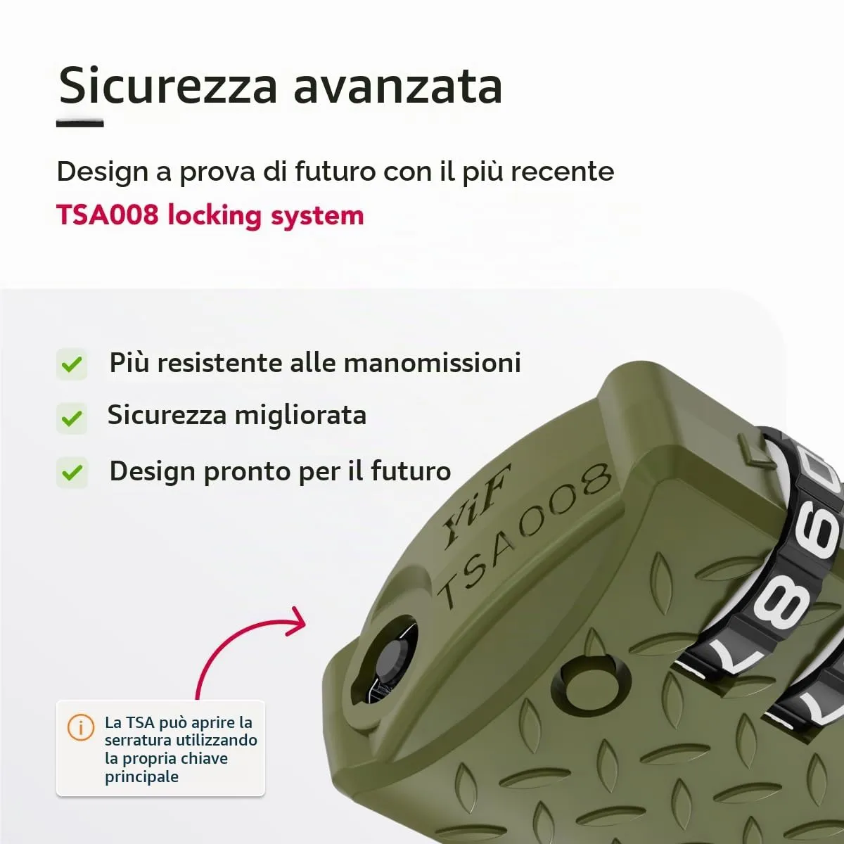 NovLock Lucchetti TSA a combinazione da viaggio a 4 cifre, verde, 2 pezzi - immagine 5
