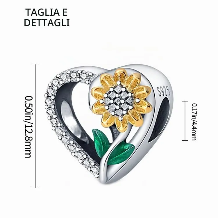 TINSLO Bead Charm Ciondolo Argento Sterling 925 con Cubic Zirconia per Braccialetti e Collane Europee - immagine 4