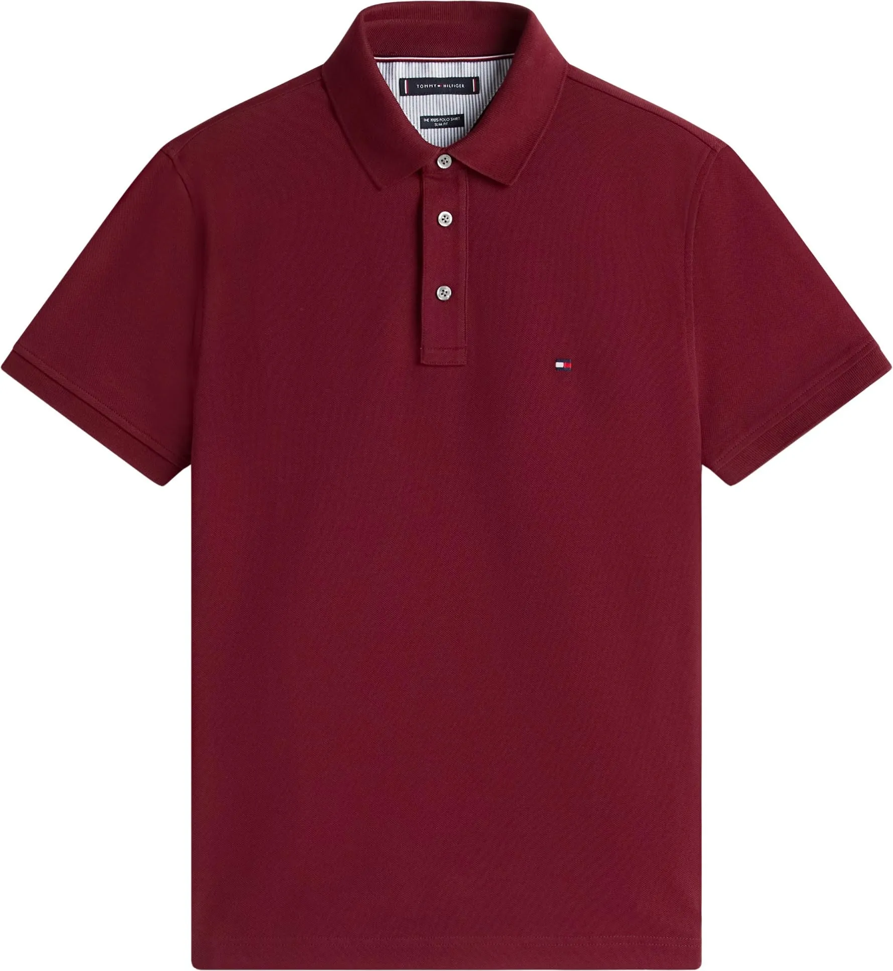 Tommy Hilfiger Uomo Maglietta Polo Maniche Corte 1985 Slim Fit, Rosso Deep Rouge, M - immagine 6