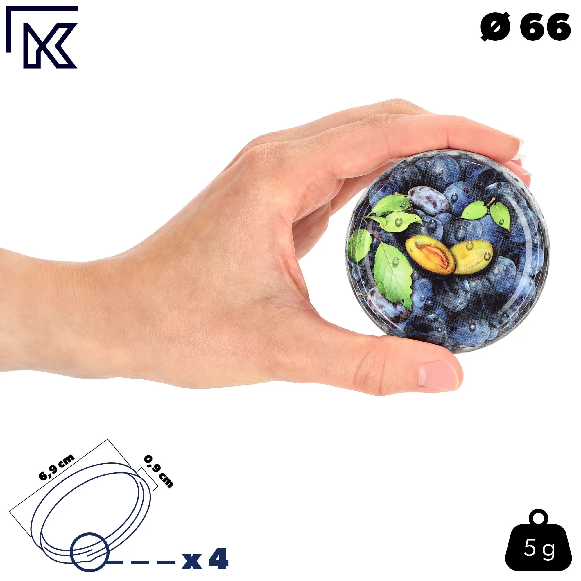 KADAX Set di 50 barattoli in vetro 200ml Ø66 con tappo a vite ermetico - immagine 4
