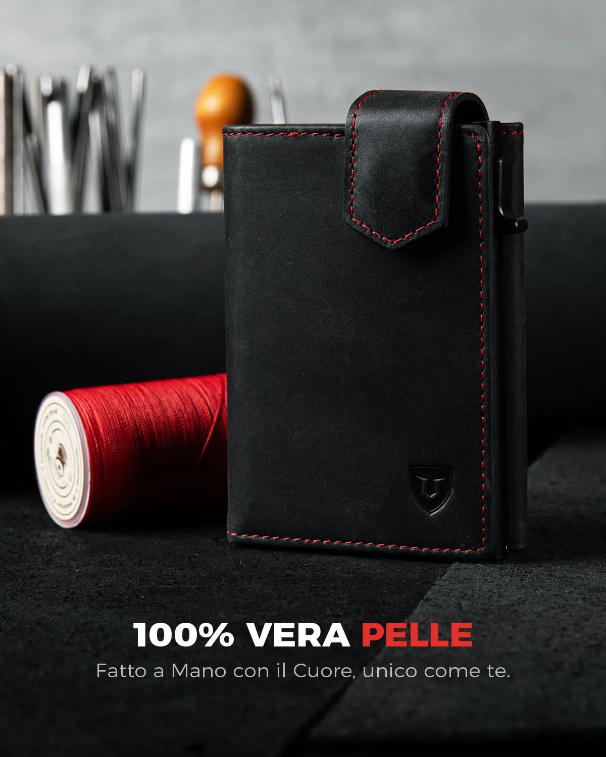 LORZOR Portafoglio Uomo Slim in Vera Pelle, Porta Carte di Credito Pop-up con Protezione RFID e Portamonete, Chiusura Magnetica - immagine 3