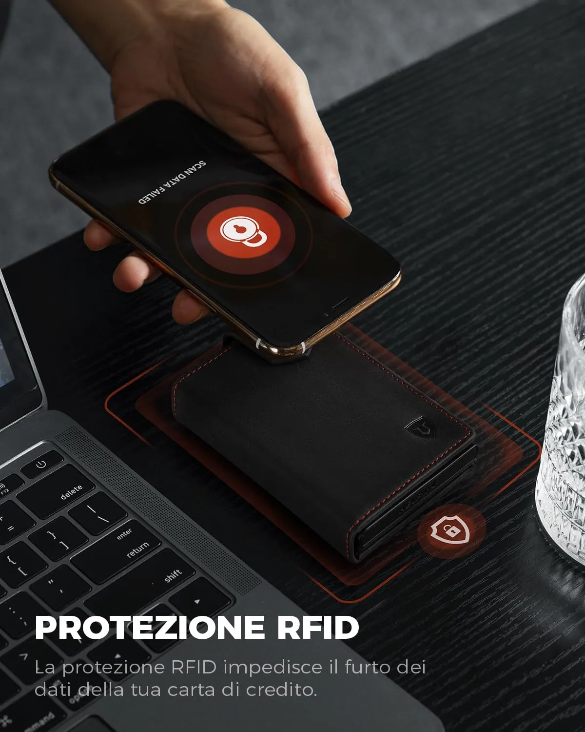 LORZOR Portafoglio Uomo Slim in Vera Pelle, Porta Carte di Credito Pop-up con Protezione RFID e Portamonete, Chiusura Magnetica - immagine 6
