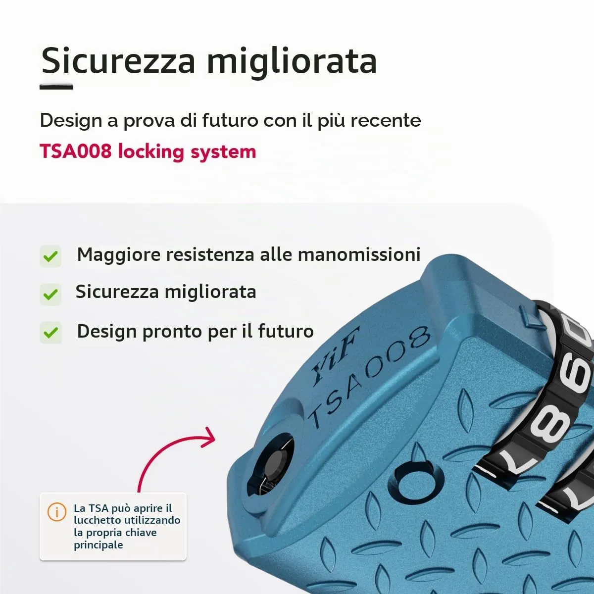 NovLock Lucchetti TSA a combinazione da viaggio a 4 cifre, 2 pezzi, Blu - immagine 5