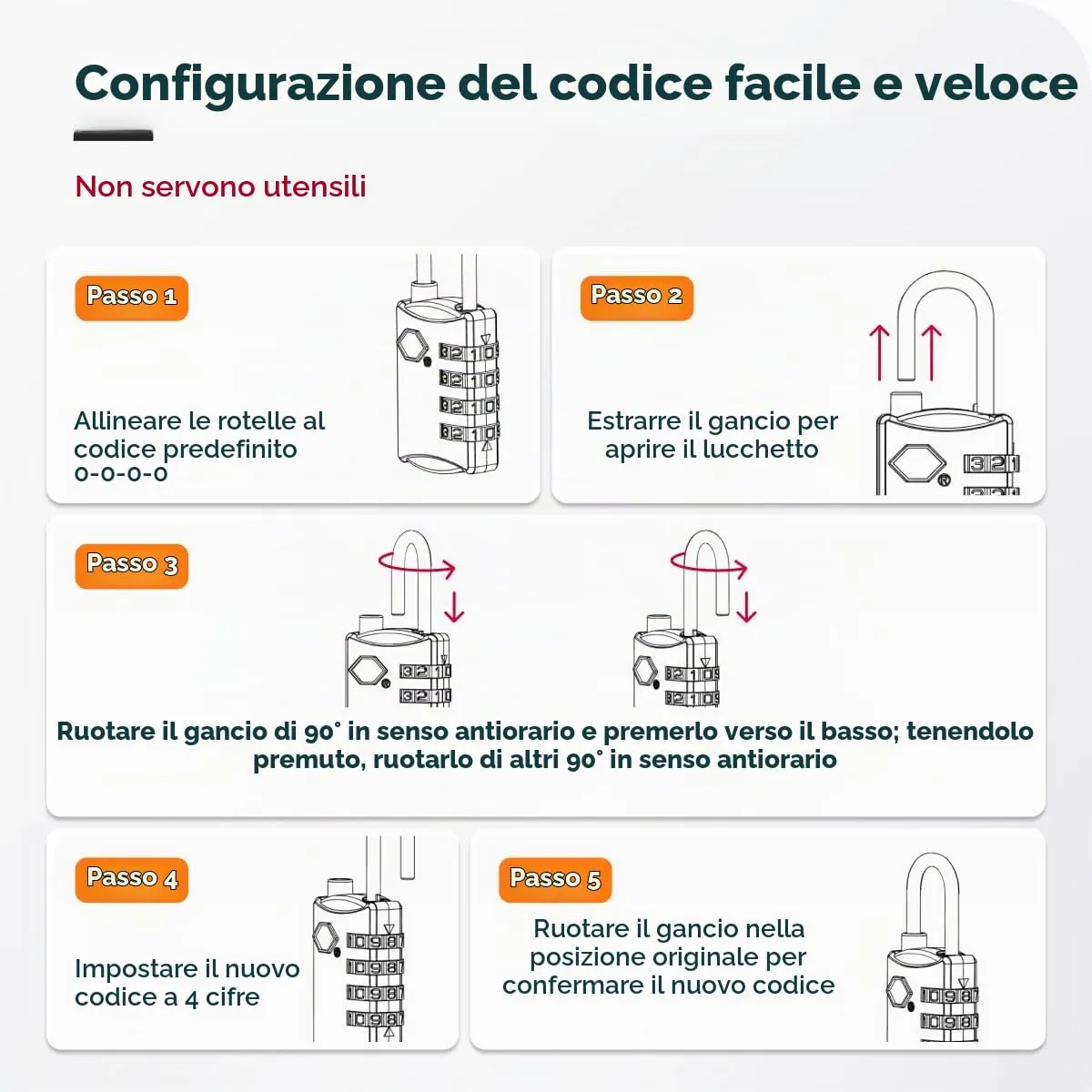 NovLock Lucchetto TSA a combinazione da viaggio a 4 cifre, blu - immagine 9