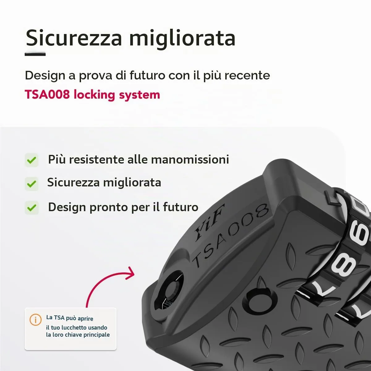 NovLock Lucchetti TSA a combinazione da viaggio a 4 cifre, nero, 4 pezzi - immagine 5
