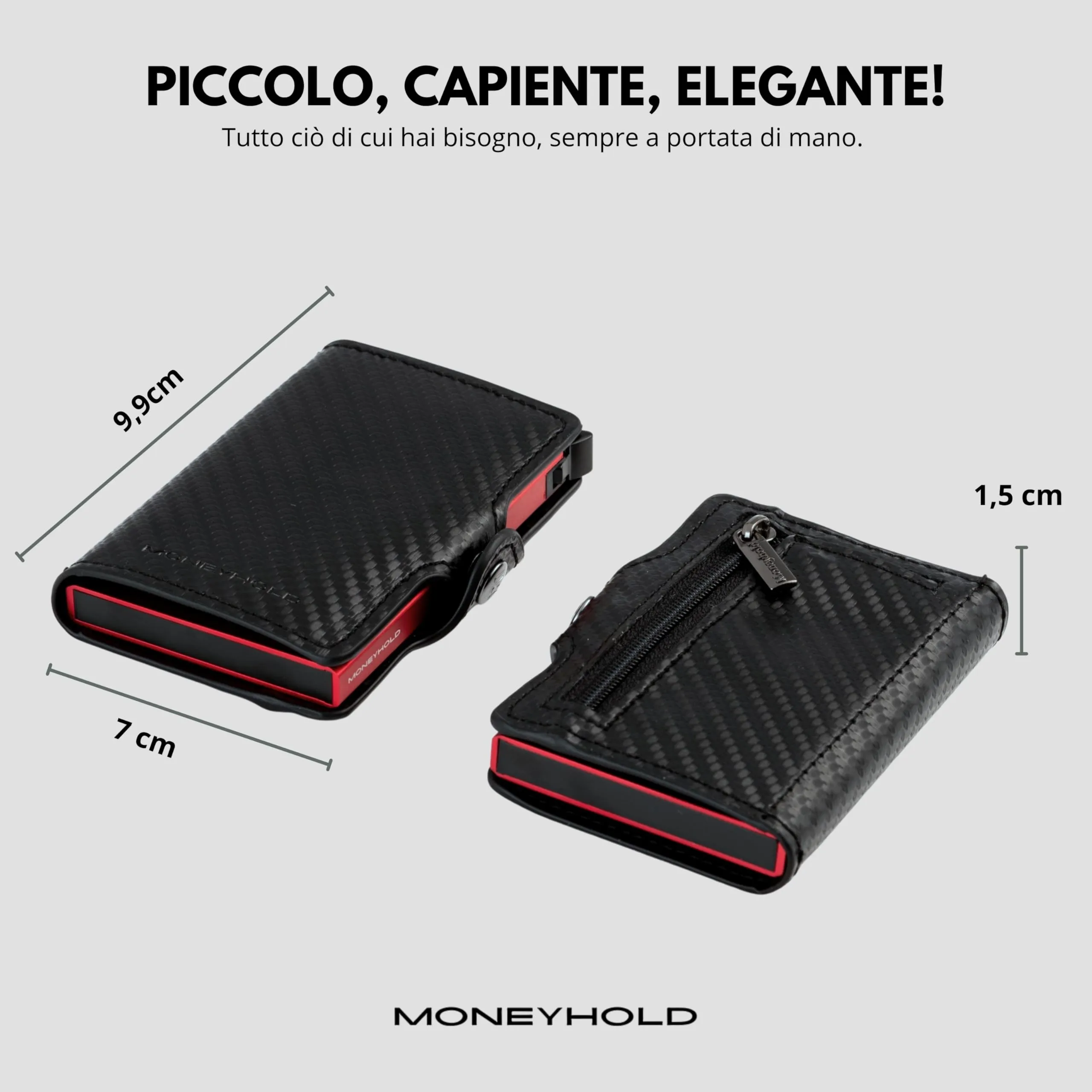 Moneyhold Portafoglio Uomo Slim in Similpelle con Protezione RFID e Porta Carte (10 Tessere) - immagine 4