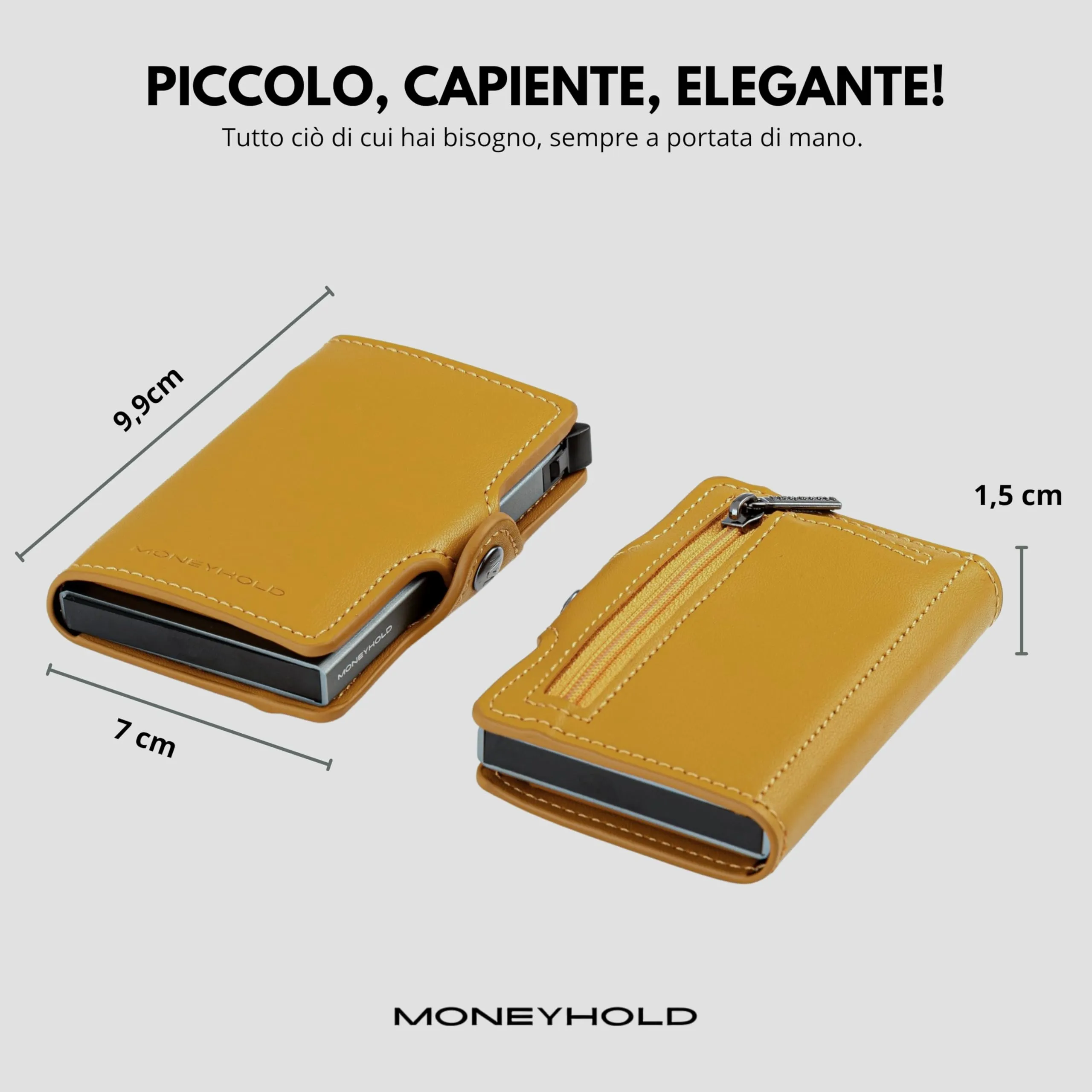 Moneyhold Portafoglio Uomo Slim in Similpelle con Protezione RFID, Porta Carte di Credito e Portamonete - immagine 4