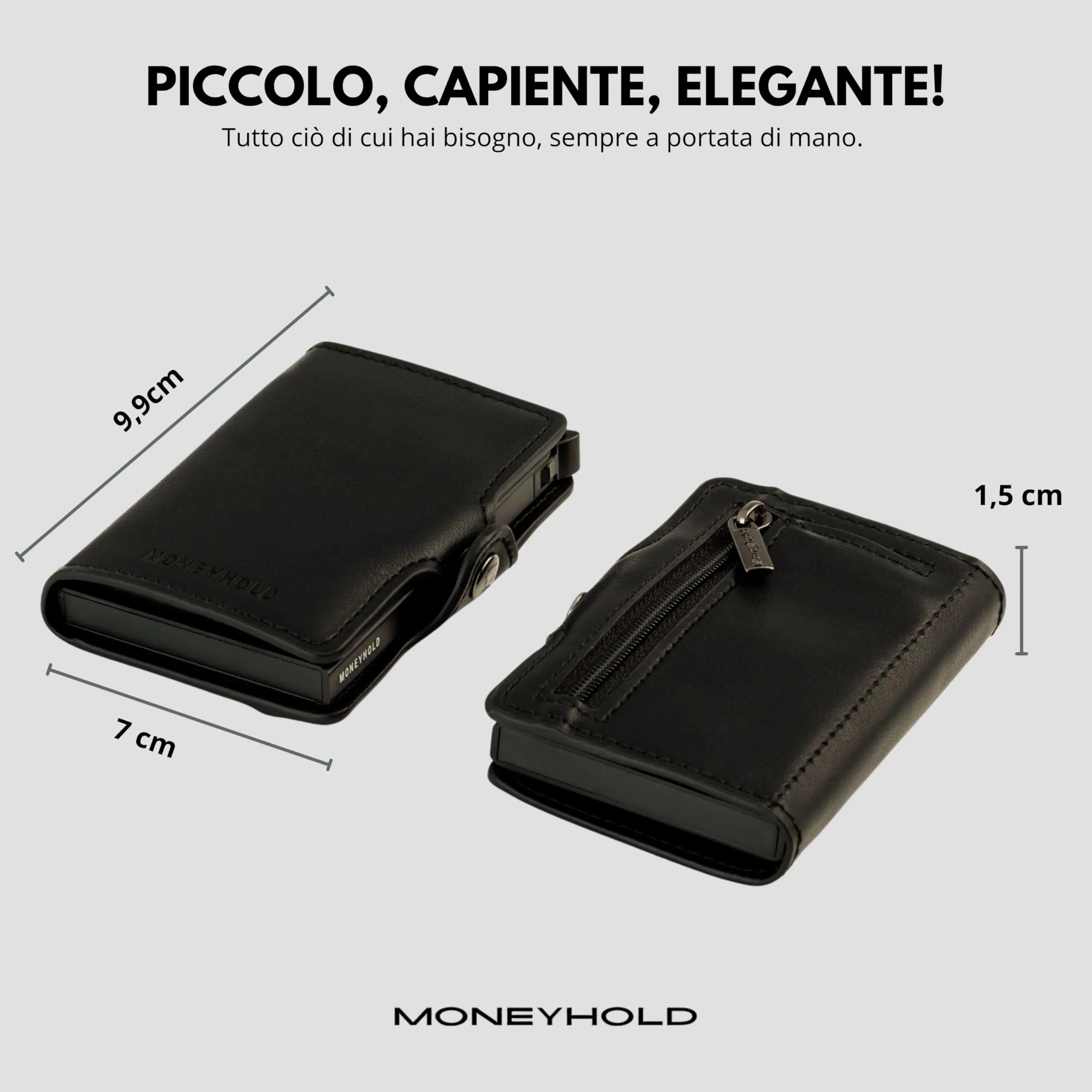 Moneyhold Portafoglio Uomo Slim in Similpelle con Protezione RFID e Portamonete - immagine 4
