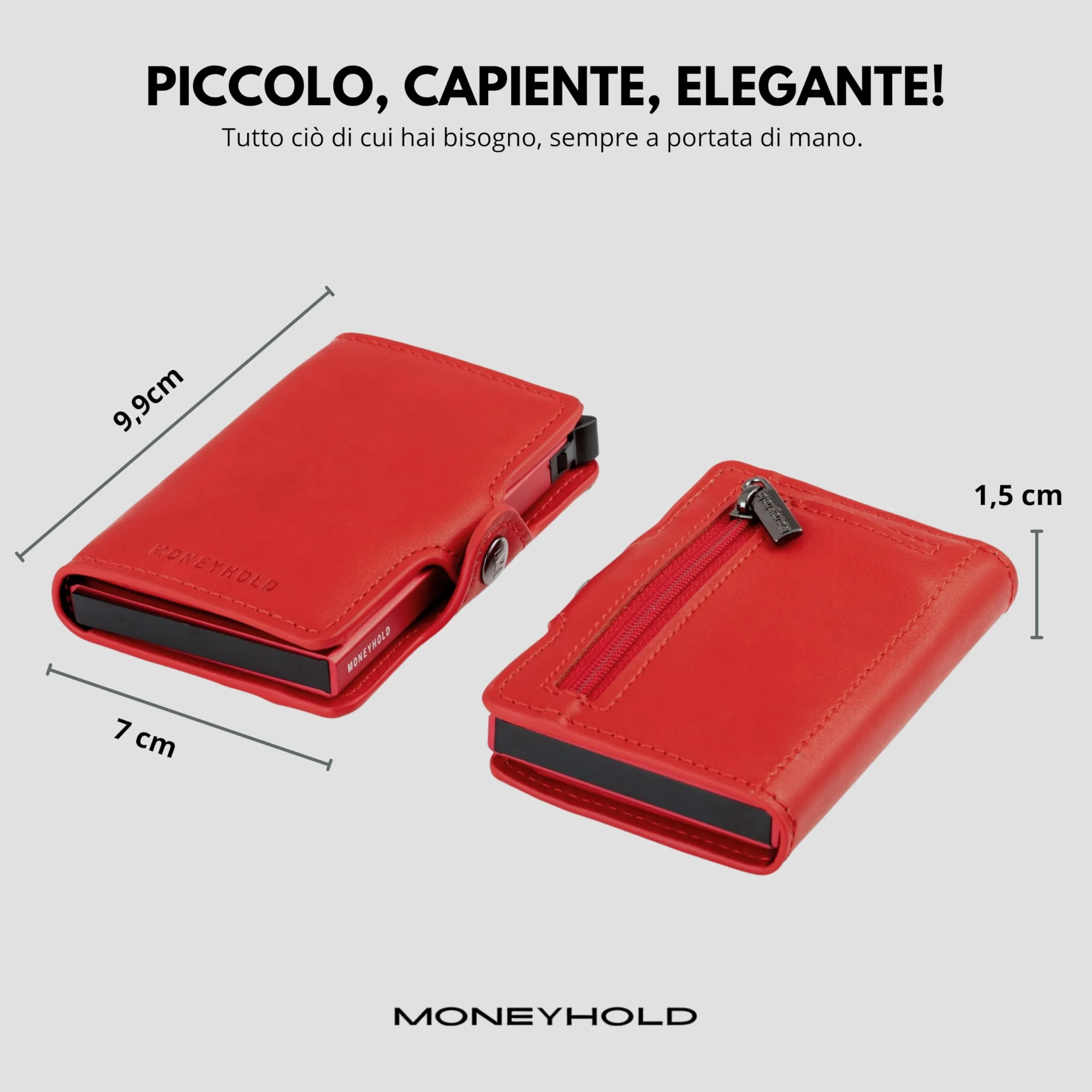 Moneyhold Portafoglio Uomo Slim in Similpelle con Protezione RFID e Portamonete - immagine 4