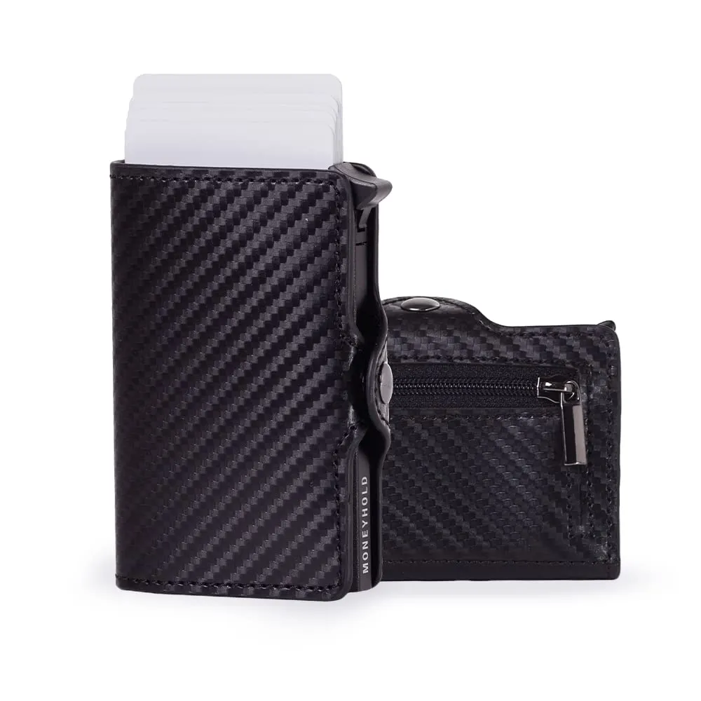Moneyhold Portafoglio Uomo Slim in Similpelle con Protezione RFID e Portamonete - immagine 1