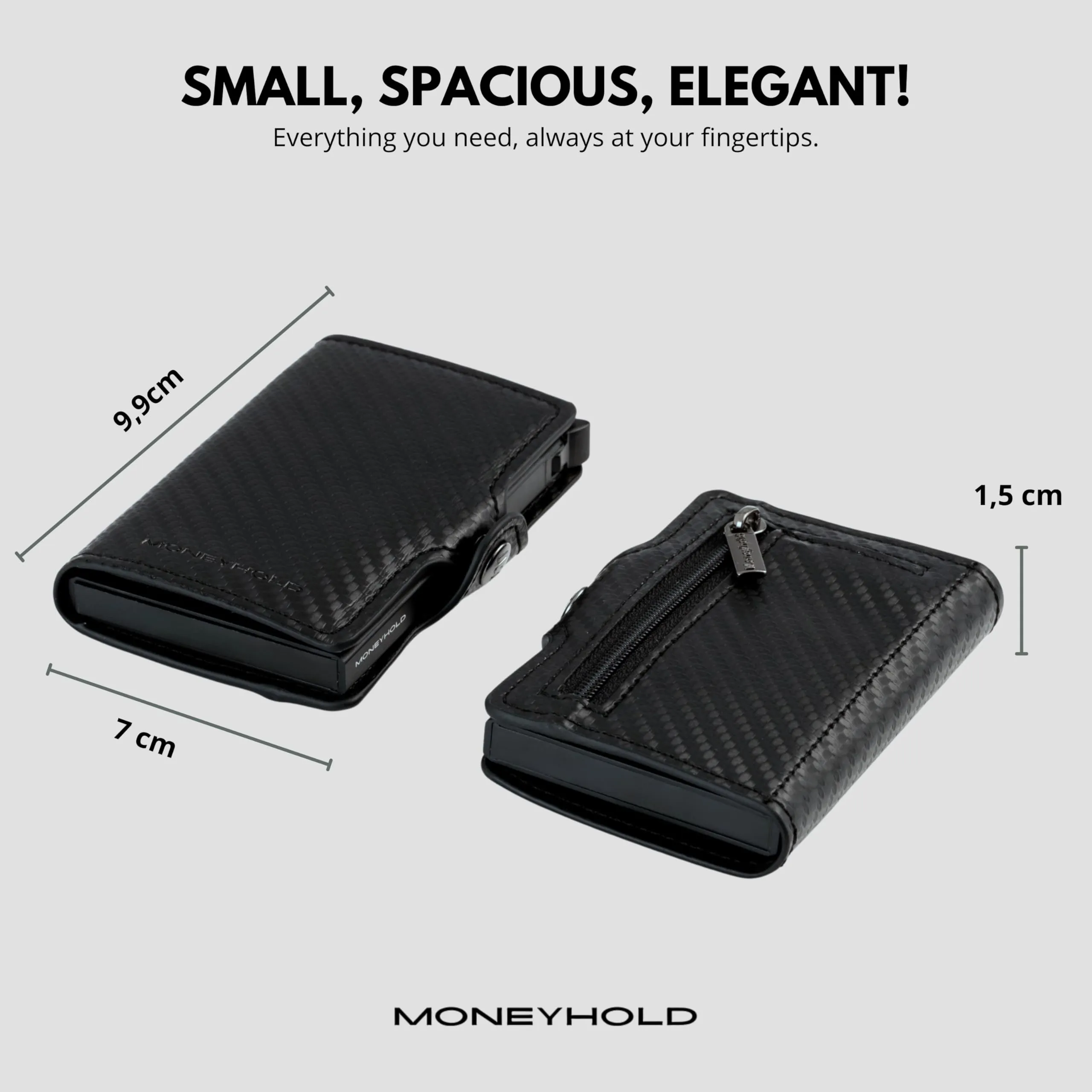 Moneyhold Portafoglio Uomo Slim in Similpelle con Protezione RFID, Porta Carte e Portamonete - immagine 4