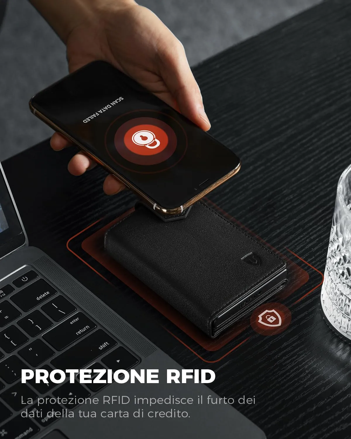 LORZOR Portafoglio Uomo Slim in Vera Pelle con Protezione RFID e Portamonete, Portacarte Pop-up per 10 Carte, Chiusura Magnetica - immagine 6