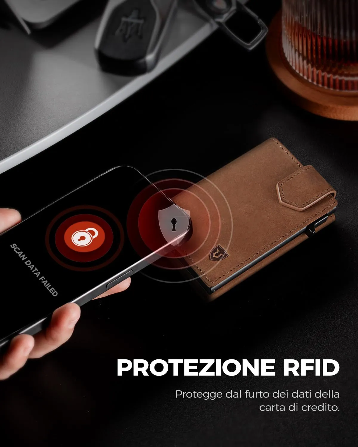 LORZOR Portafoglio Uomo Slim in Vera Pelle con Chiusura Magnetica, Porta Carte Pop-up RFID e Portamonete - immagine 5