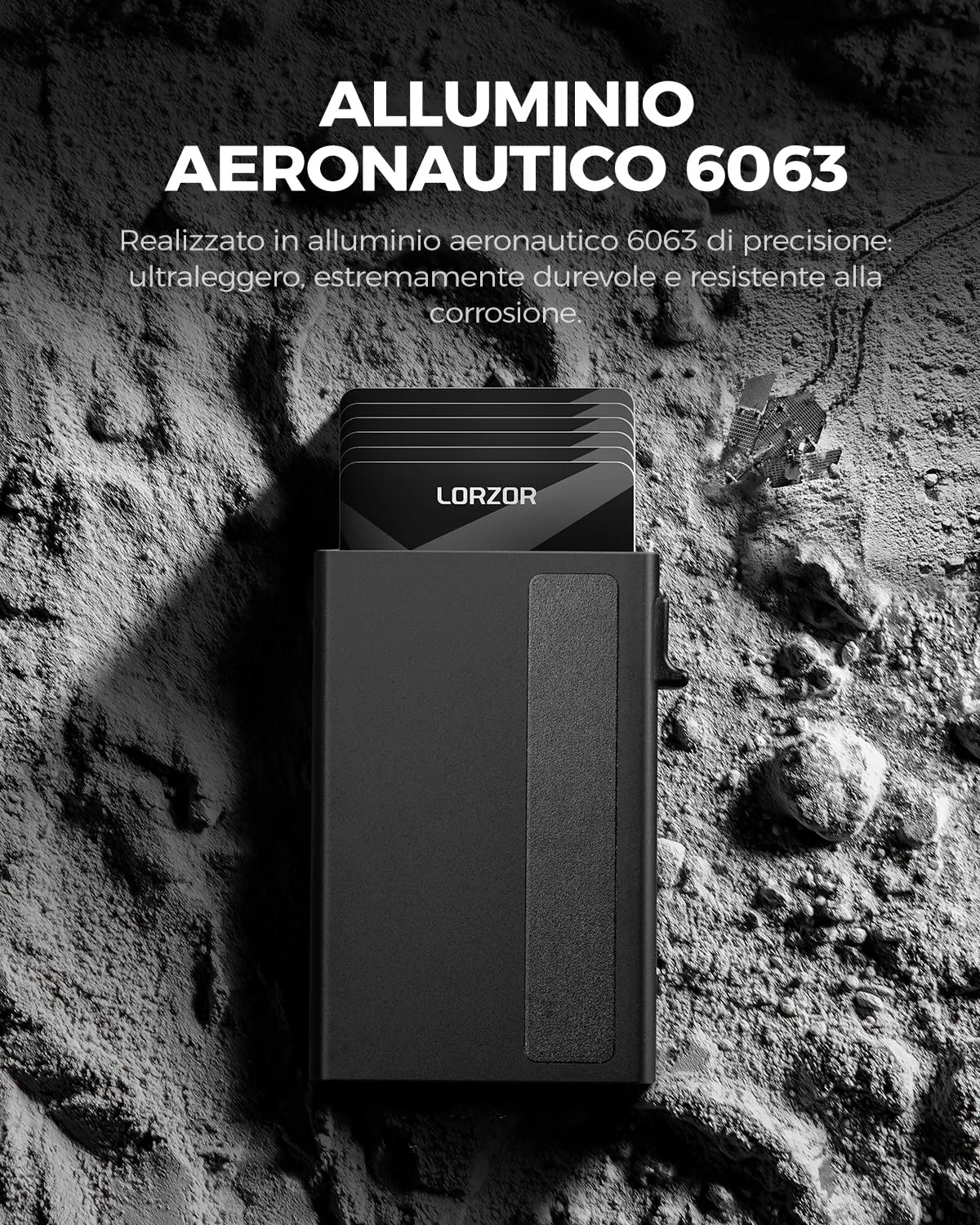 LORZOR Portafoglio Uomo Slim in Vera Pelle con Protezione RFID, Portacarte Pop-up per 10 Carte e Portamonete, Chiusura Magnetica - immagine 2