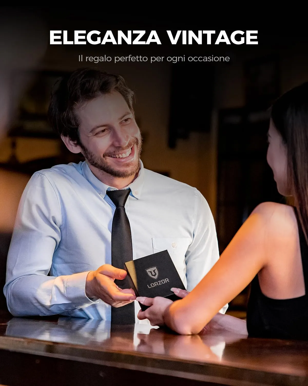 LORZOR Portafoglio Uomo Slim in Vera Pelle con Protezione RFID, Portacarte Pop-up per 10 Carte e Portamonete, Chiusura Magnetica - immagine 8