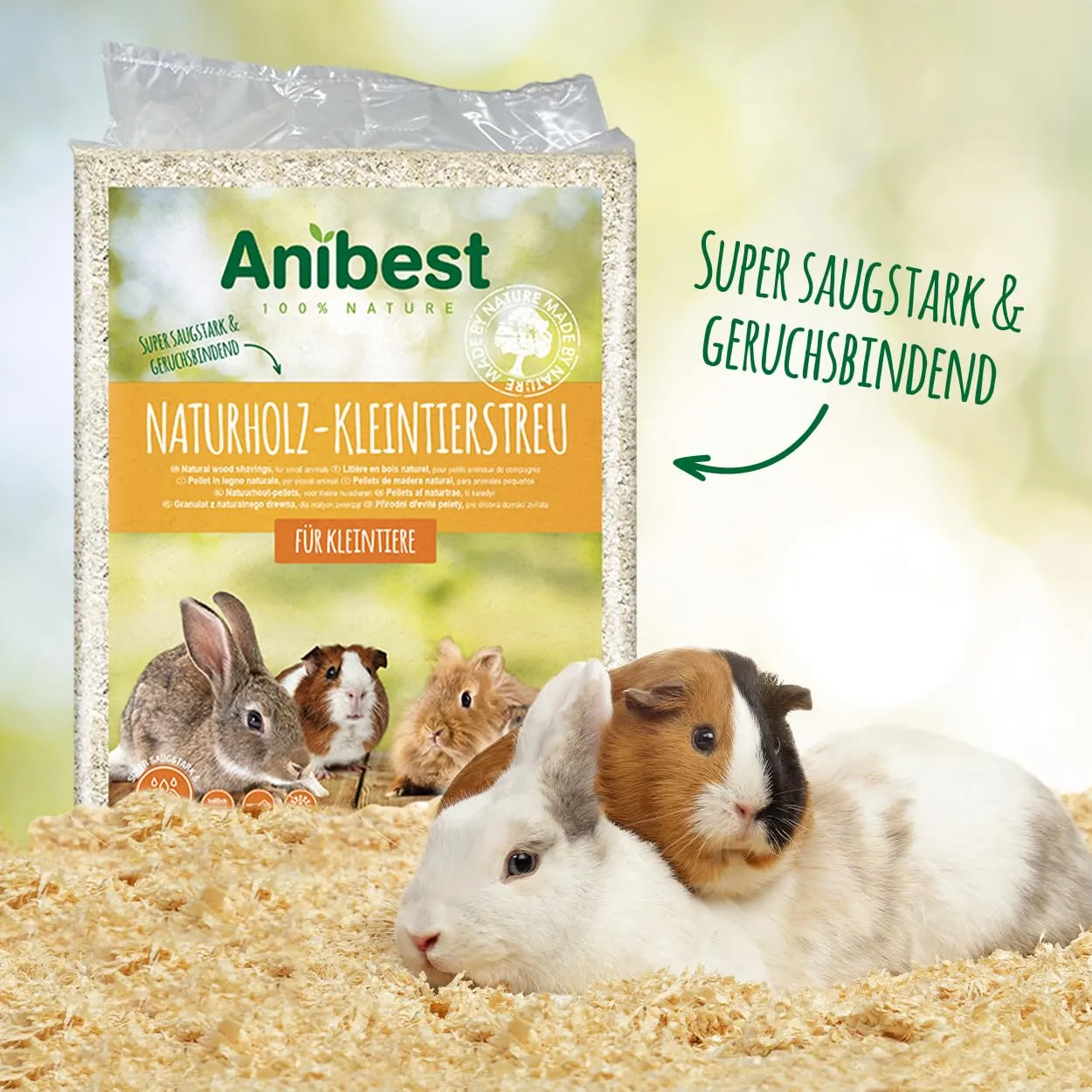 Anibest Pellet in Legno per Piccoli Animali, 60 l, 3,2 kg - immagine 7