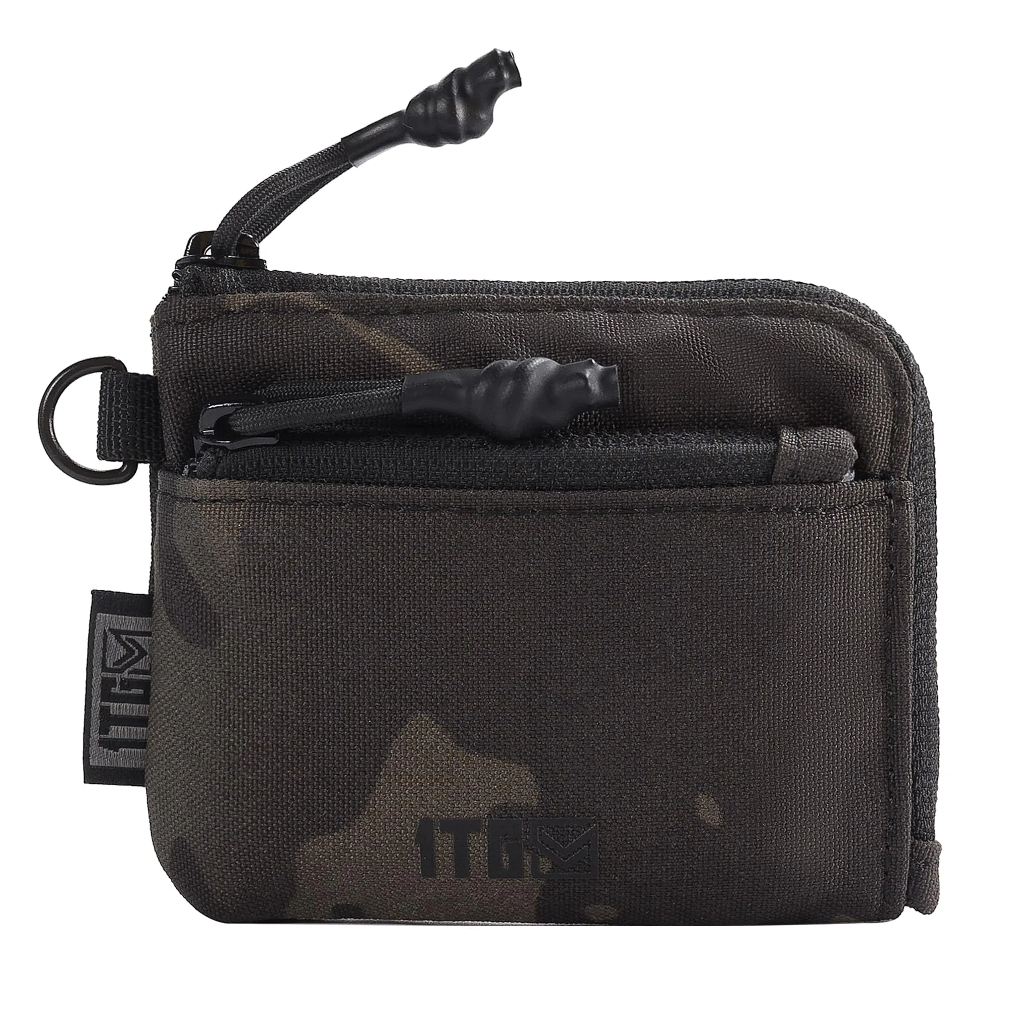 1TG Tactical Portafoglio Minimalista in Nylon 500D con Cerniera YKK e Sistema MOLLE - Mimetico Camo Nero - immagine 1