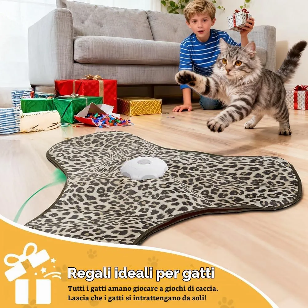 AUYAO Giocattolo Elettrico Interattivo per Gatti con 3 Modalità, Gioco Nascondino con Piume, Ricarica USB (Stampa Leopardata) - immagine 8