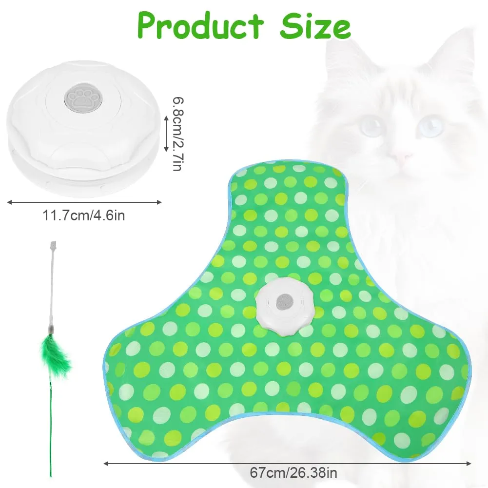 AUYAO Giocattolo Elettrico Interattivo per Gatti con 3 Modalità, Gioco Nascondino con Piume e Ricarica USB - immagine 2